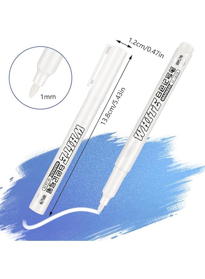 6 Pcs White Marker Paint Pens,for Wood, Water-Based White Markers for Art Projects Drawing, Rock, Stone, Ceramic, Glass, Wood, Plastic, Metal DIY - Image 2